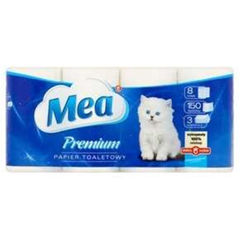 Papier toaletowy MEA Premium biały 3-warstwowy 8 rolek
