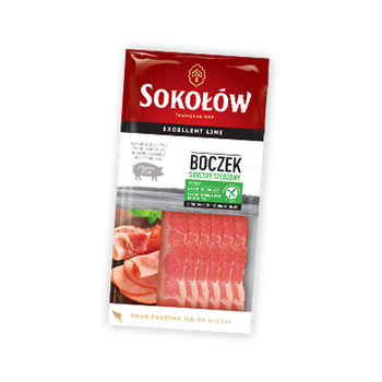 Sokołów Boczek Surowy Wędzony – plastry 100 g