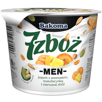 Bakoma jogurt 7 zbóż ananas mandarynka 300g