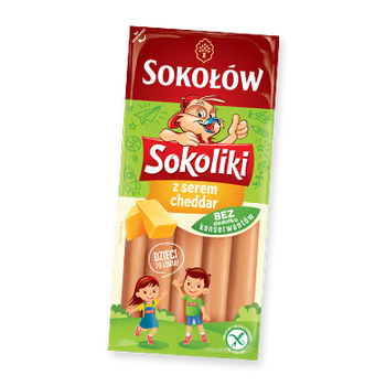 Parówki sokoliki z serem cheddar 130 g
