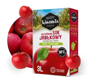 Sady Wincenta Sok Jabłkowy Tłoczony 100% – 3 L