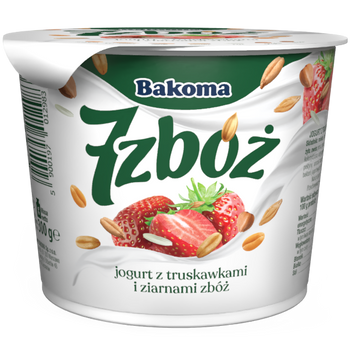 Bakoma jogurt 7zbóż truskawka z ziarnami