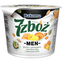 Bakoma jogurt 7 zbóż ananas mandarynka 300g