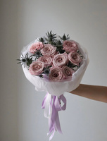 Bukiet Róż i Eryngium 